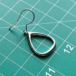 New Genuine 925 Sterling Silver Cut Out Triangle Earrings French Wire Gift Box